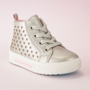Wonder Nation Metallic Sneakers with Heart Design